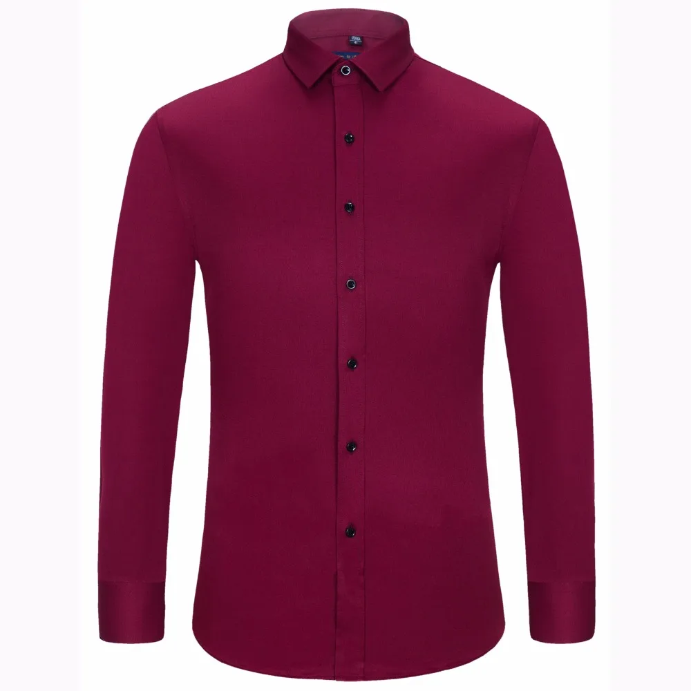 Мужская классическая рубашка с длинным рукавом из бамбукового волокна|camisa