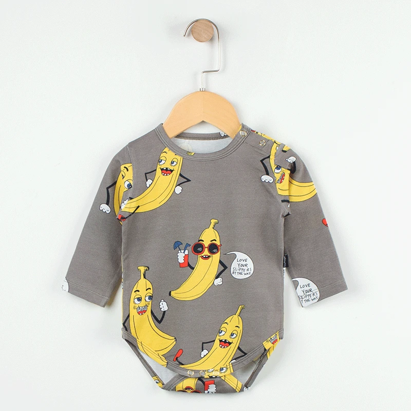 Пижама детская TinyPeople хлопковая с длинным рукавом и принтом в виде бананов для