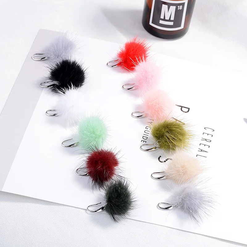 FINDYOU модные ювелирные изделия милые норковые волосы шаровые серьги для женщин