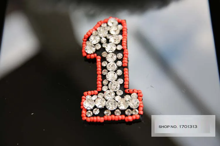 Numbers 3D Handmade rhinestone beaded patches for clothing bag DIY digital embroidery parches bordados para ropa | Дом и сад
