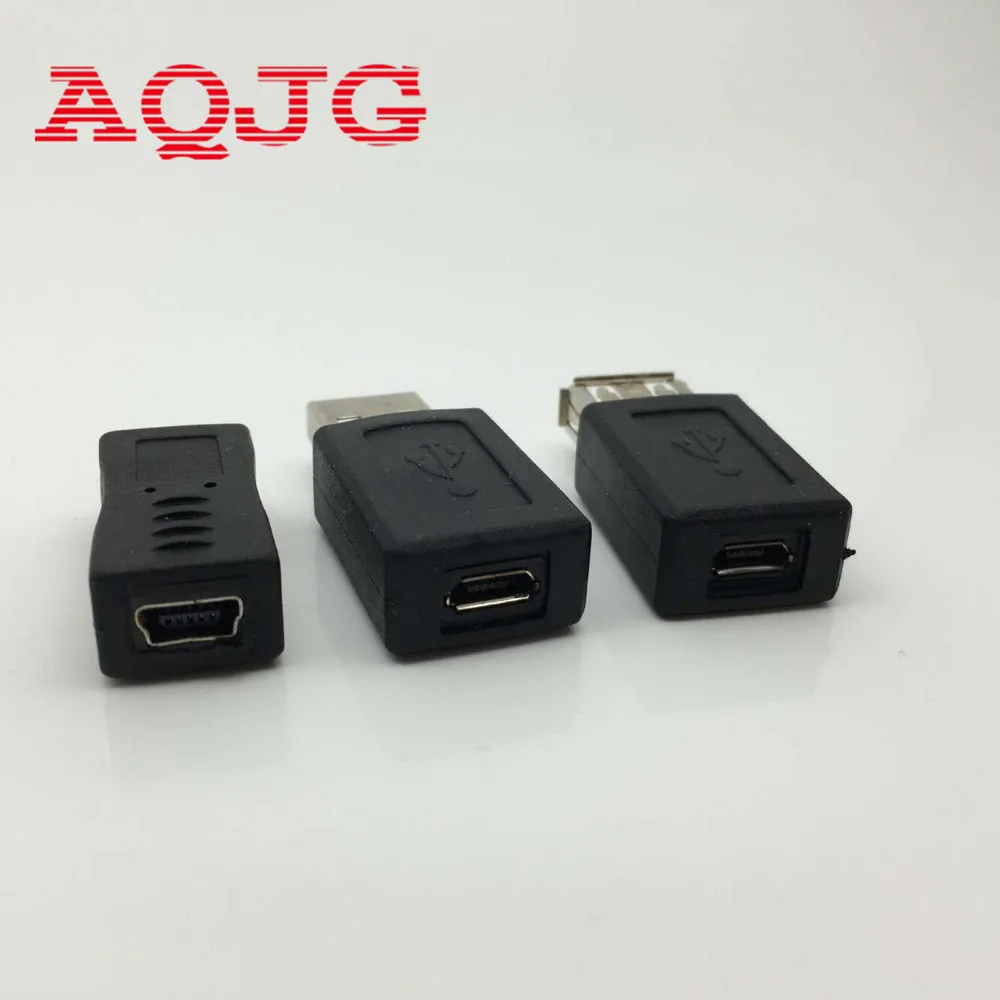 AQJG USB 2 0 UN2F OTG 5pin F/M адаптер конвертер папа к женскому Micro банк питания кабель Imprimante