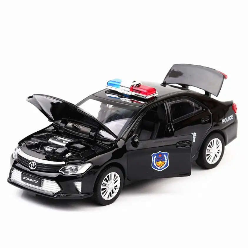 1:32 игрушечная машинка Toyota Camry, Полицейская металлическая игрушка, литая машинка, литые игрушки и игрушечные транспортные средства, модель автомобиля, миниатюрная модель автомобиля, игрушка для детей