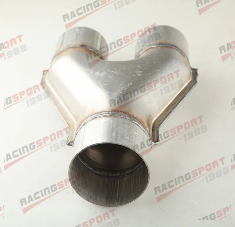 

Exhaust Y Pipe Adapter 3" Inch 76mm Dual 3" Inch 76mm Single Aluminized Steel