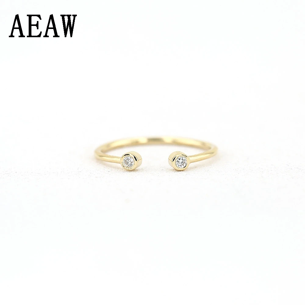 

2.00mm Round Cut Natural Real 100% Diamond Ring Dual Birthstone Ring 14k Yellow/Rose/White Gold