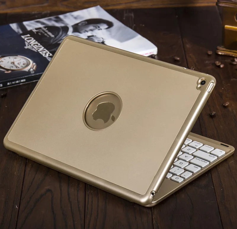 Алюминиевая Bluetooth клавиатура с подсветкой и подставкой защитный чехол для iPad 6/Air 2
