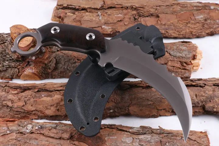 EDC Tools 440C Blade Ebony Handle Hunting Knife Karambit Tactical Fixed Knives climbing adventure Camping Survival Knife. | Инструменты