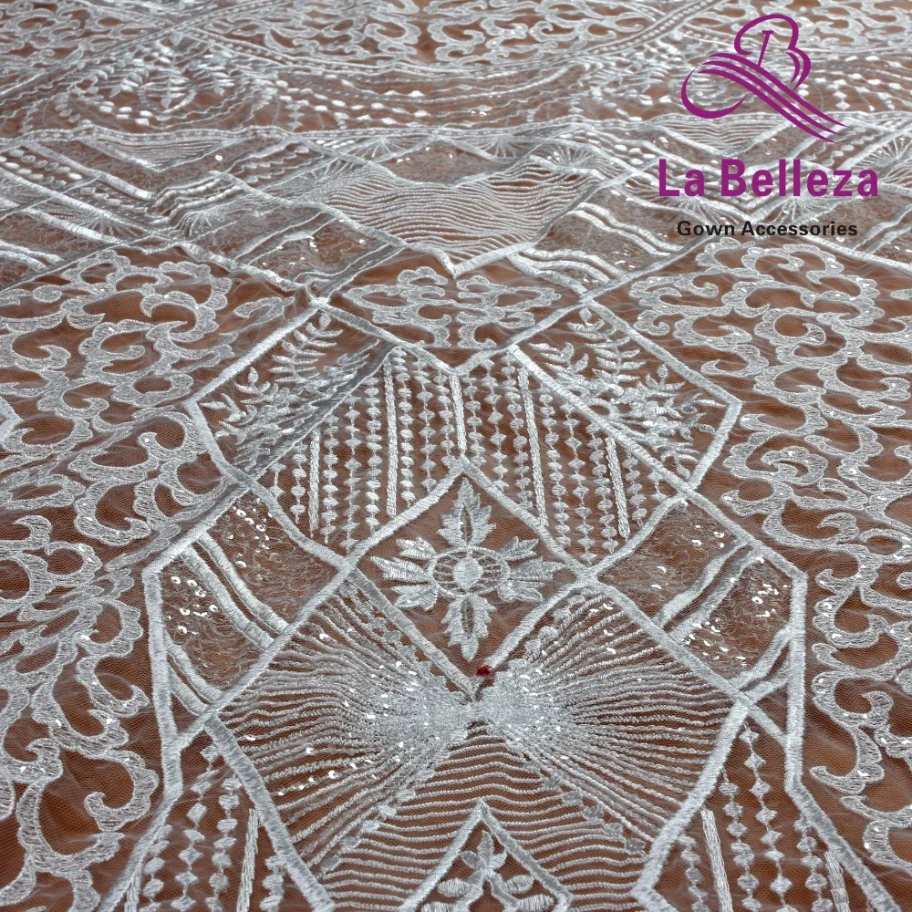 La Belleza 2019 Новый полиэстер с прозрачными блестками на сетке свадебное платье