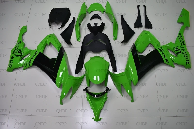 Обтекатели Ninja ZX 10r 2010 Abs Зеленые Черные 2008 - для Kawasaki ZX10r Пластиковые обтекатели |