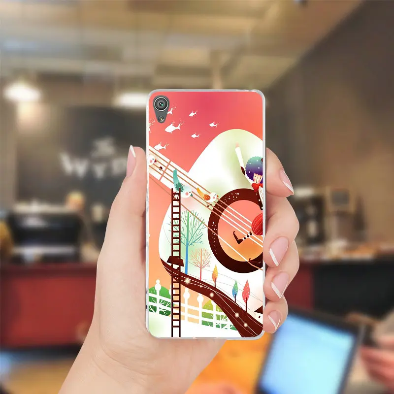 Гитара Музыка Примечание искусства Ясно Мягкие TPU чехлы для телефонов sony Xperia Z Z1 Z2