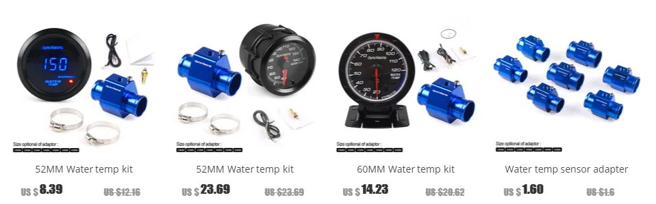 Dynoracing 60 мм Датчик температуры воды 20-120 Цельсия с 1/8NPT температура воды уплотнение трубы сенсор адаптер