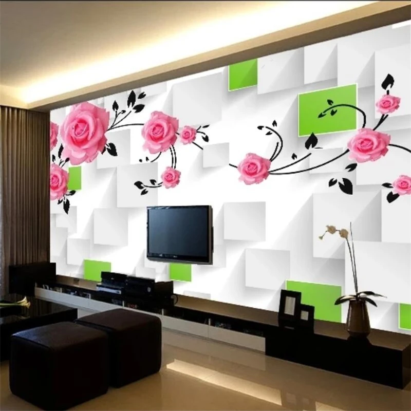 wellyu Custom wallpaper 3D murals living room rose box TV background wall bedroom restaurant clothing store mural 3d | Обустройство