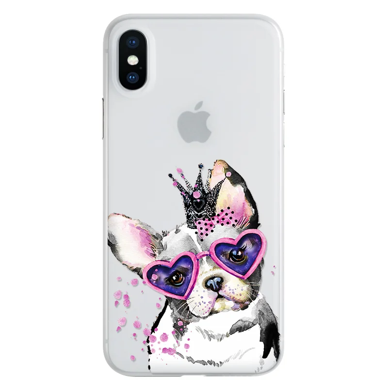 mao-huan Матовый белый чехол для iPhone 11 Pro Max для iPhone XS Max X XR чехол с мультипликационным бульдогом для iPhone 8 Plus 7 6 6S Plus 5 5S SE чехлы - Цвет: mao-huan
