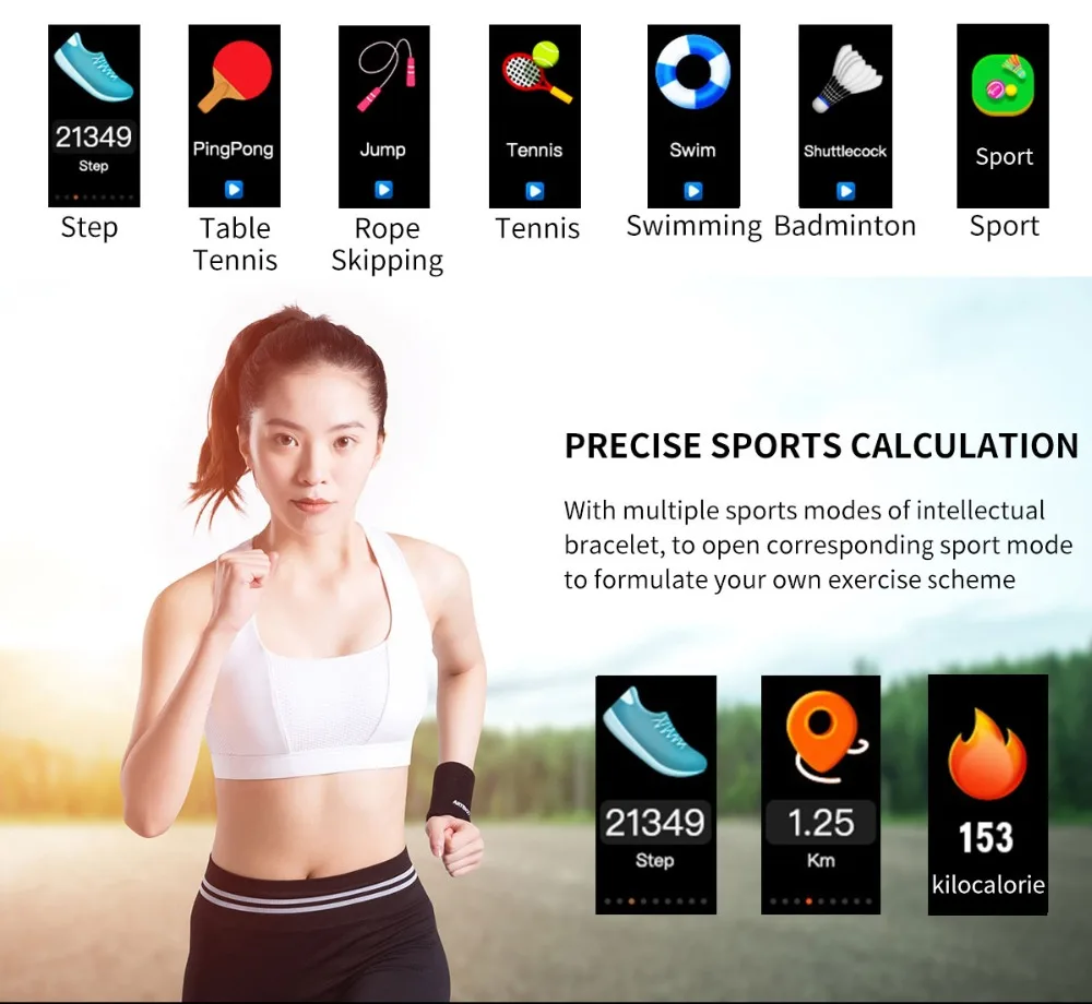 Smart BT4 Fitness Wristband M3Plus Heart Rate Blood Pressure Calories Distance Monitor Bracelet WhatsApp SMS Call Reminder | Электроника