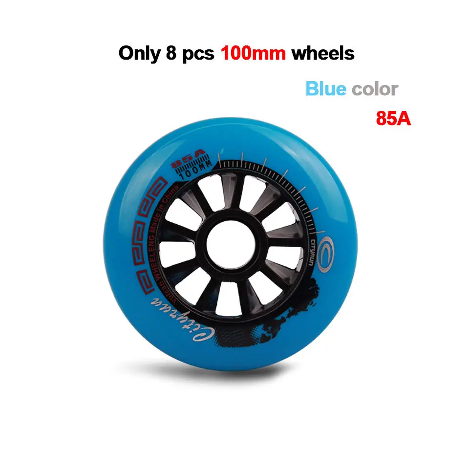blue 100mm 8pcs JK Cityrun Inline Скорость коньки колеса 85A 100/110/90 мм Профессиональный 6 или 8 шт. Катание на коньках ролика для Пижама-комбинезон для детей, Patins LZ49 - Цвет: blue 100mm 8pcs