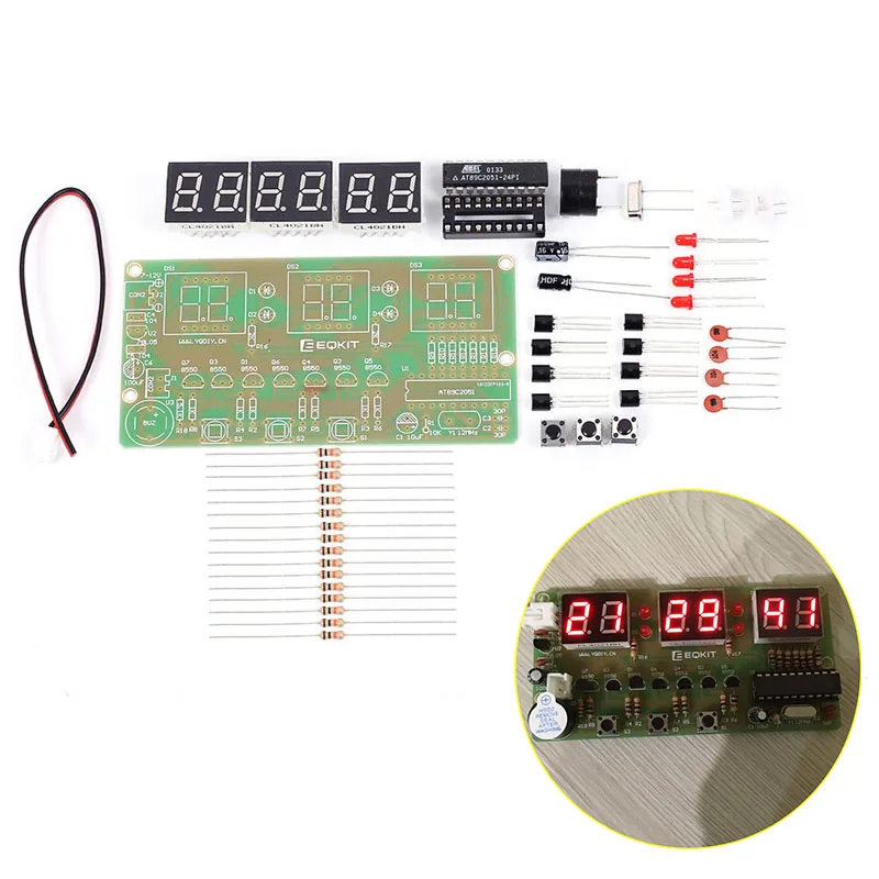 C51 цифровые DIY электронные часы набор DIY Набор шесть 6 бит электронные детали и компоненты электронные часы таймер