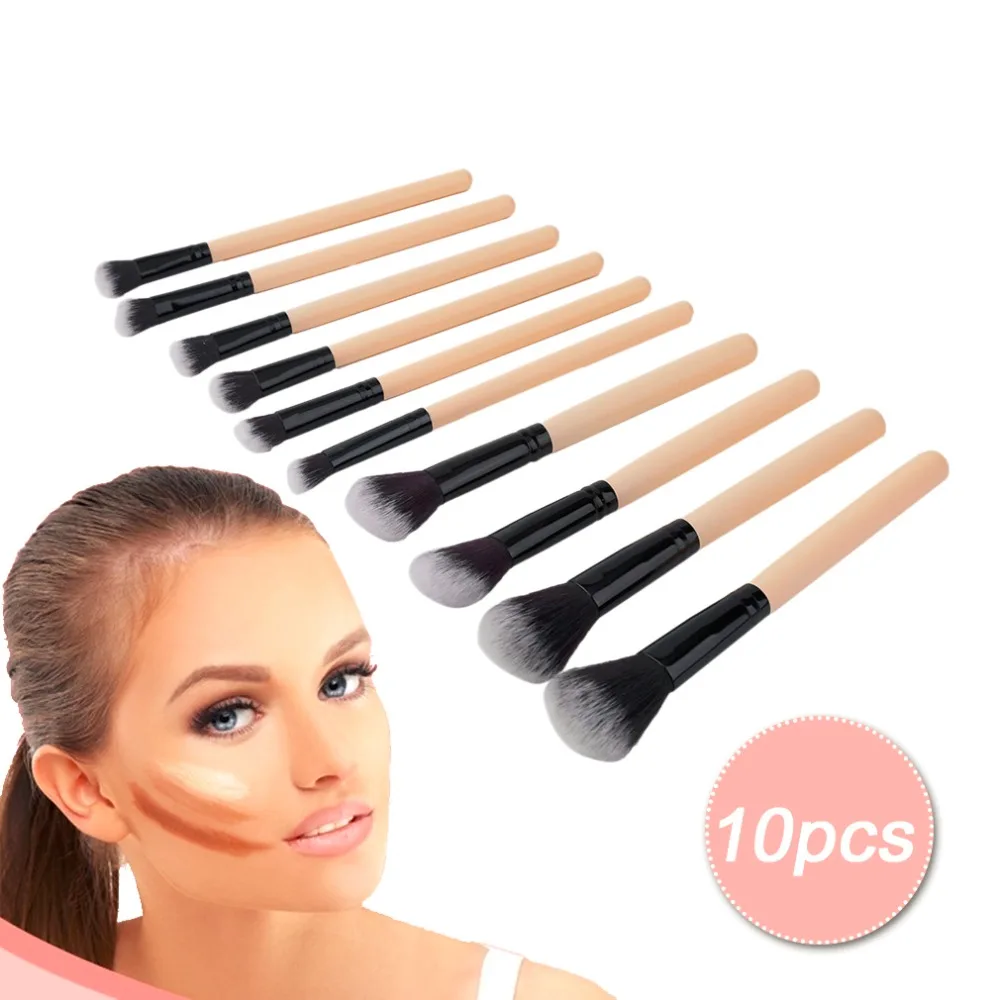 Новый 10 шт Женская Мода кисти 1 pc деревянная основа Косметические бровей Тени для