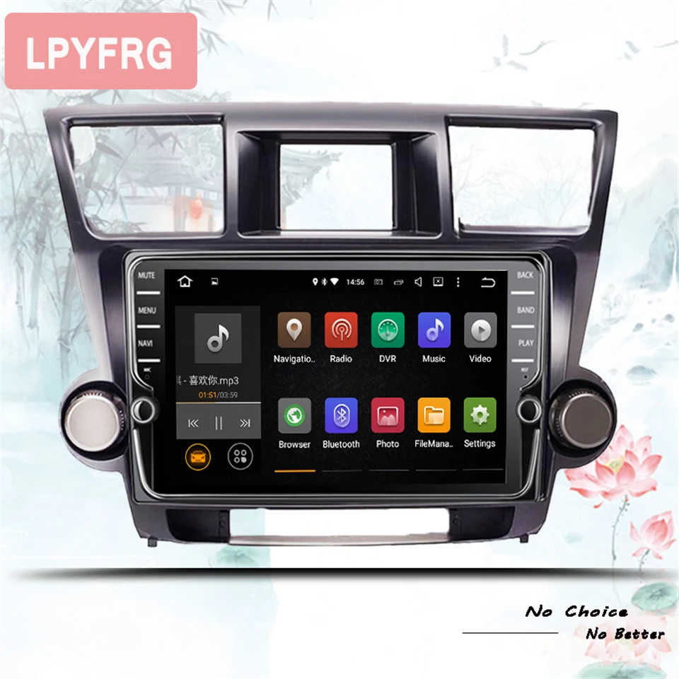 2 din 9 дюймов Восьмиядерный 4G + 64G Android 10 0 автомобильный DVD радио плеер для Toyota Highlander