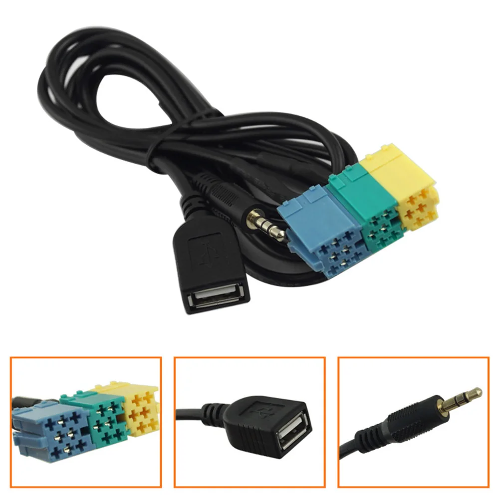 Высокое качество 2 в 1 3 5 мм разъем и USB автомобильный аудио адаптер видео AUX кабель