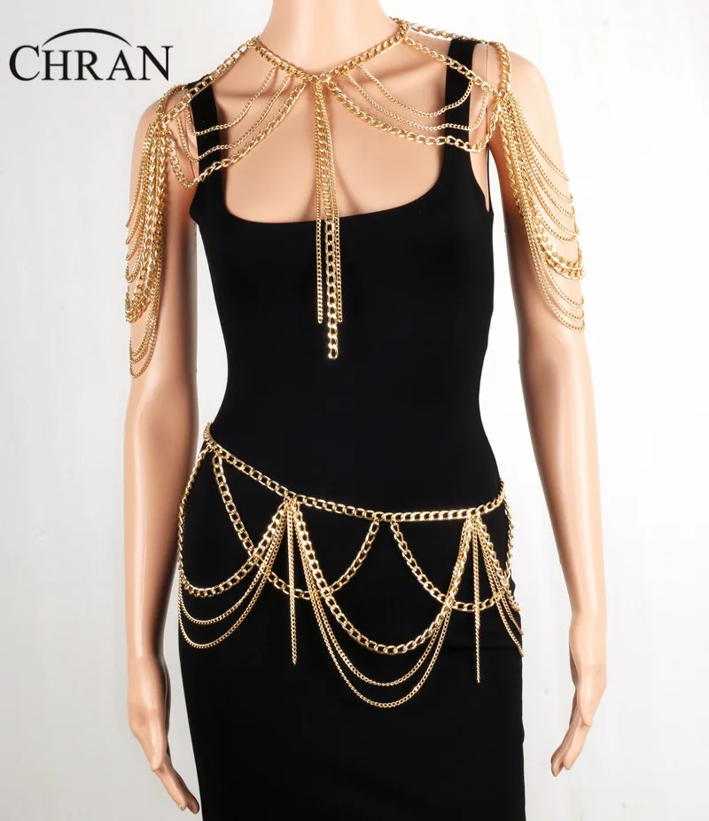 Женская пляжная цепочка Chran золотого цвета на плечо вечерние украшения BC0400|pendants