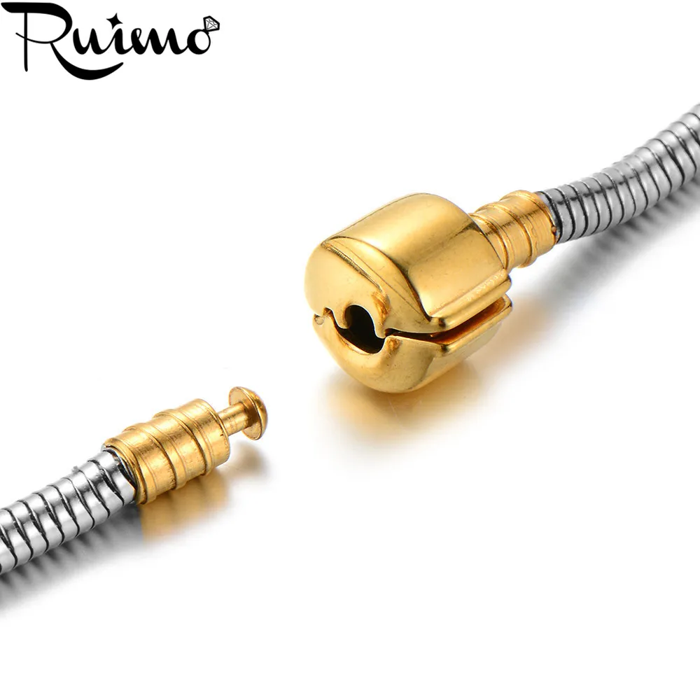 RUIMO, распродажа, 316l, нержавеющая сталь, покрытие, Золотая змея, цепи, браслеты для DIY, европейские Женские Подвески, бусины, для изготовления ювелирных изделий, 5 шт