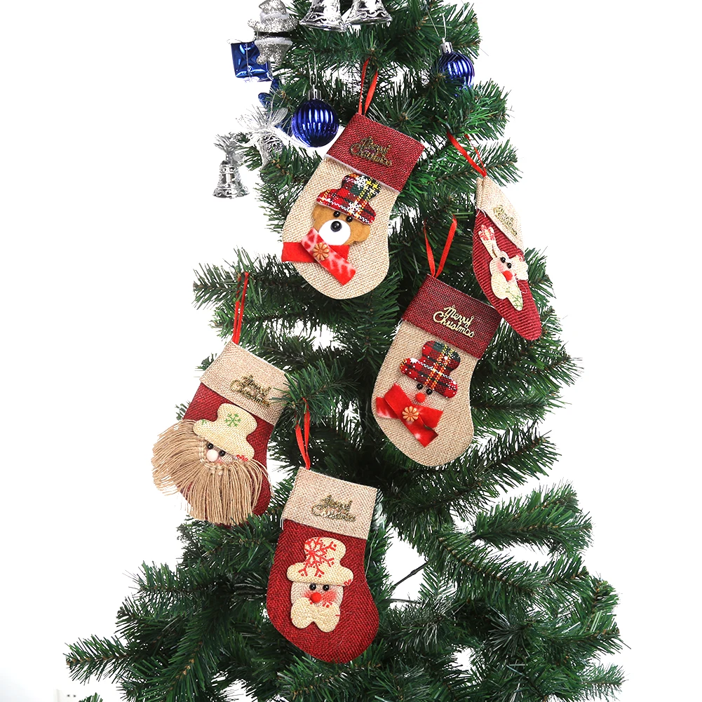 Decoracion Navidad Рождественский чулок Рождественская елка висячие украшения для дома
