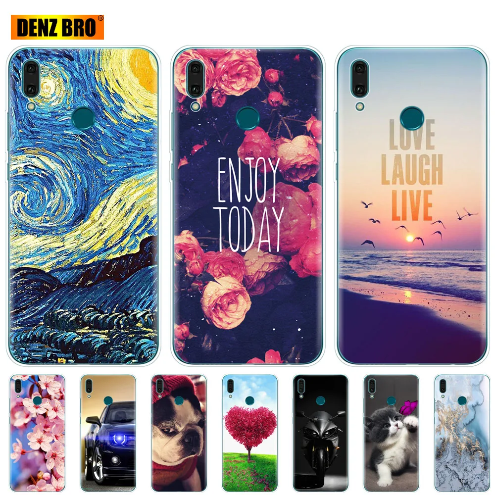 For Huawei Y9 2019 Case Silicone TPU Cover Soft back Phone prime coque etui bumper 360 protective shell | Мобильные телефоны и