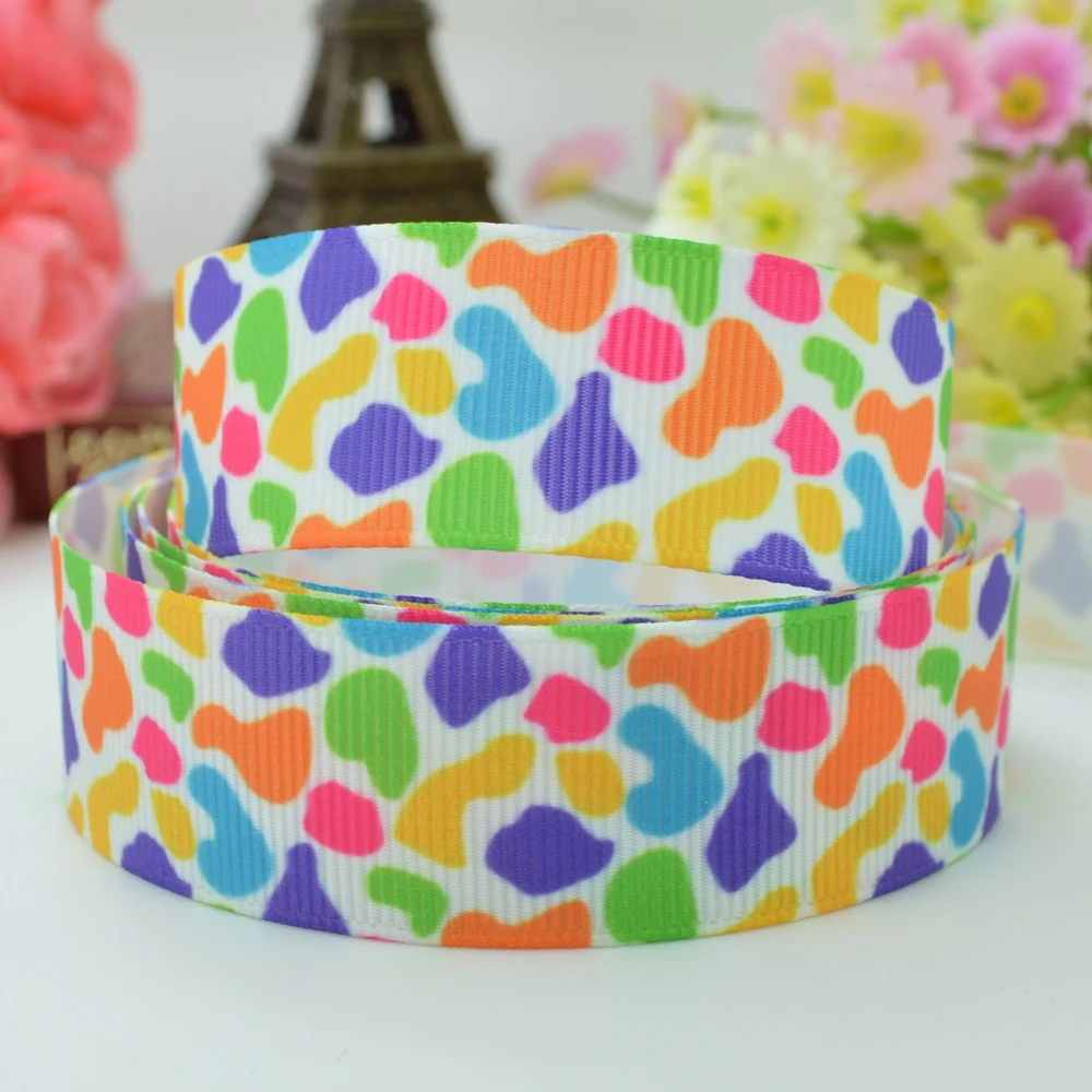 DUWES 7/8 "22 мм 2 5 10 20 50 ярдов Лето арбуз Зебра леопардовая полоса печатная grosgrain