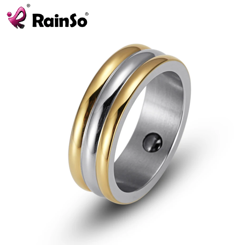 Фото RainSo модное кольцо унисекс из нержавеющей стали гематит магнитное для здоровья