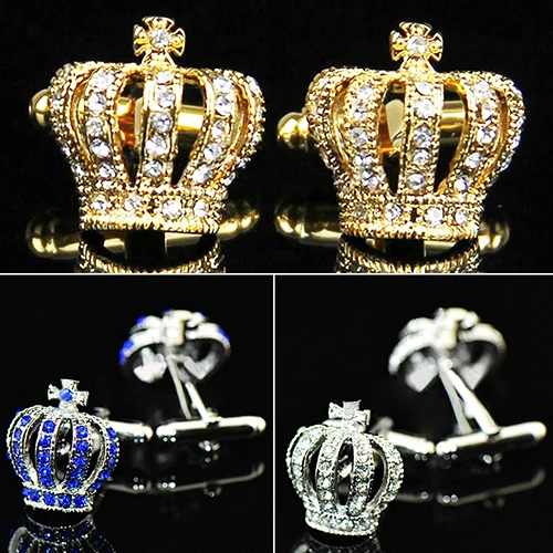 Bluelans винтажный мужской свадебный подарок из нержавеющей стали запонки короны