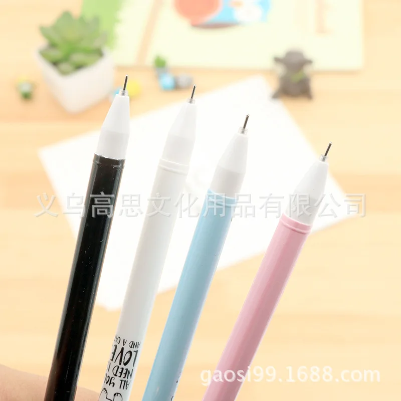 24 шт. креативная мультяшная цветная ручка Веер в виде кролика нейтральная черная