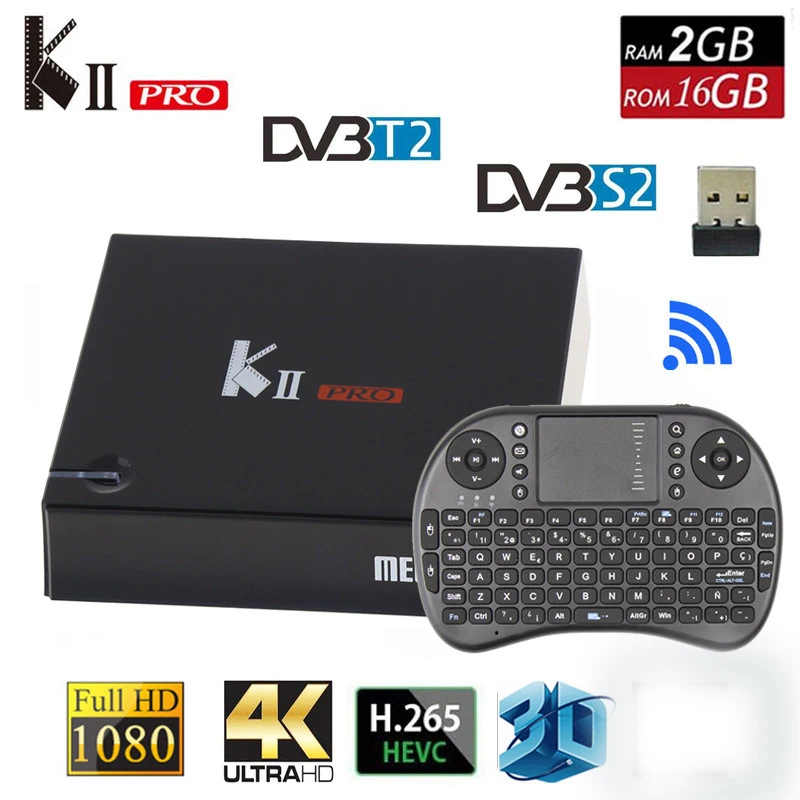 KII PRO DVB T2 Android tv Box 2 Гб 16 S2 7 1 Amlogic S905D 5 0G двойной wifi K2 pro 4K Smart i8 Клавиатура|4k smart box|amlogic