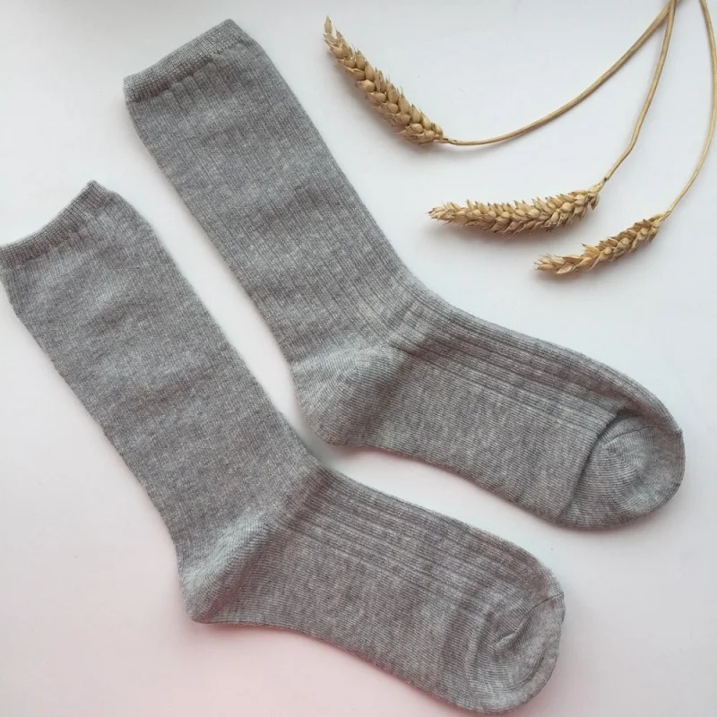 Женские тонкие Классические носки повседневные 10 однотонных расчесок Хлопковые