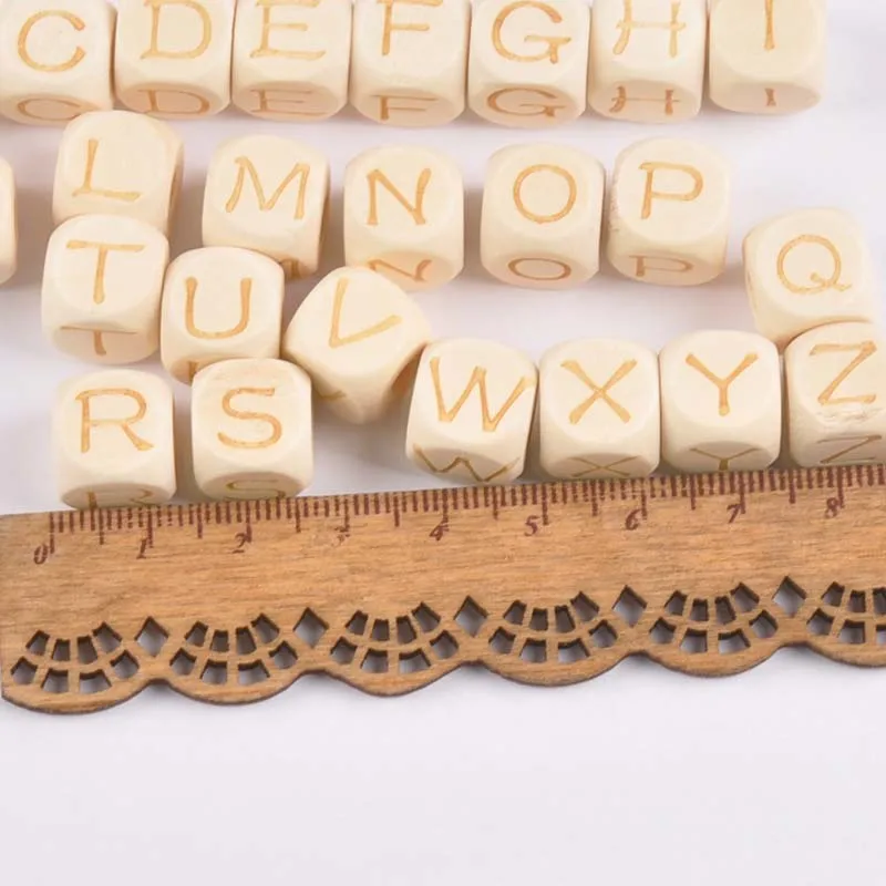 26 шт. Натуральные Деревянные четыре стороны гравировки алфавита/буквы
