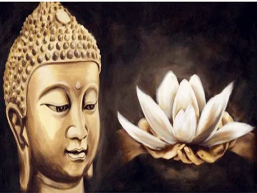 Картина из квадратных страз ARTBACK 5D мозаика сделай сам в виде цветка Будды вышивка