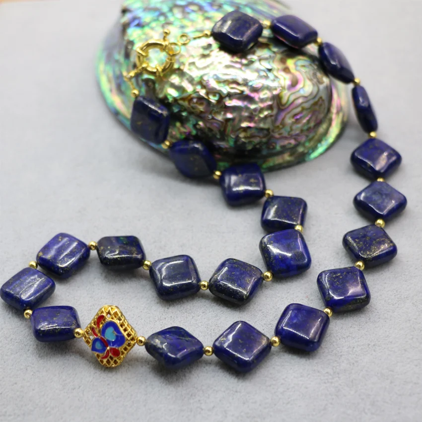 Женское Ожерелье с квадратными бусинами элегантная цепочка из натурального