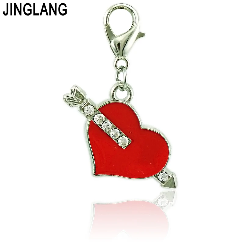 JINGLANG, смешанный стиль, подвески в виде сердца, сплав, подвеска для ожерелья/браслетов, сделай сам, женская мода, ювелирные изделия, аксессуары 12 шт