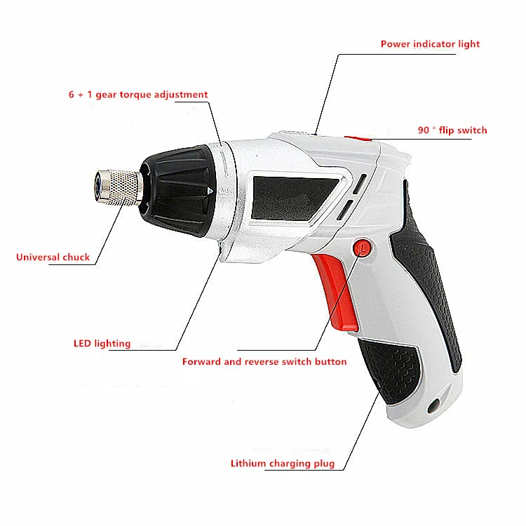 Электрическая отвертка 4 8 В многофункциональная перезаряжаемая ручная дрель