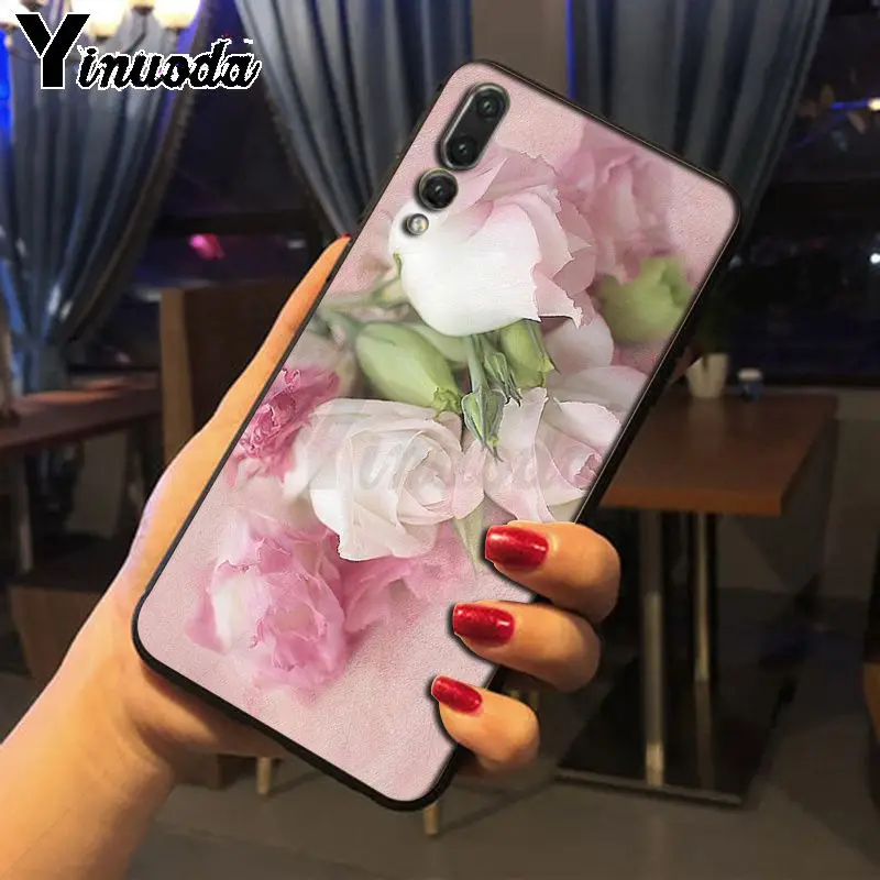 Yinuoda розовый цветок пион на вазе Мягкий силиконовый чехол для телефона huawei p20 pro