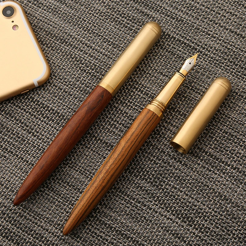 

Luxury Classic Metal Wood Fountain Pen 0.7mm Fine Nib Calligraphy Pens Writing Stationery Office School Supplies