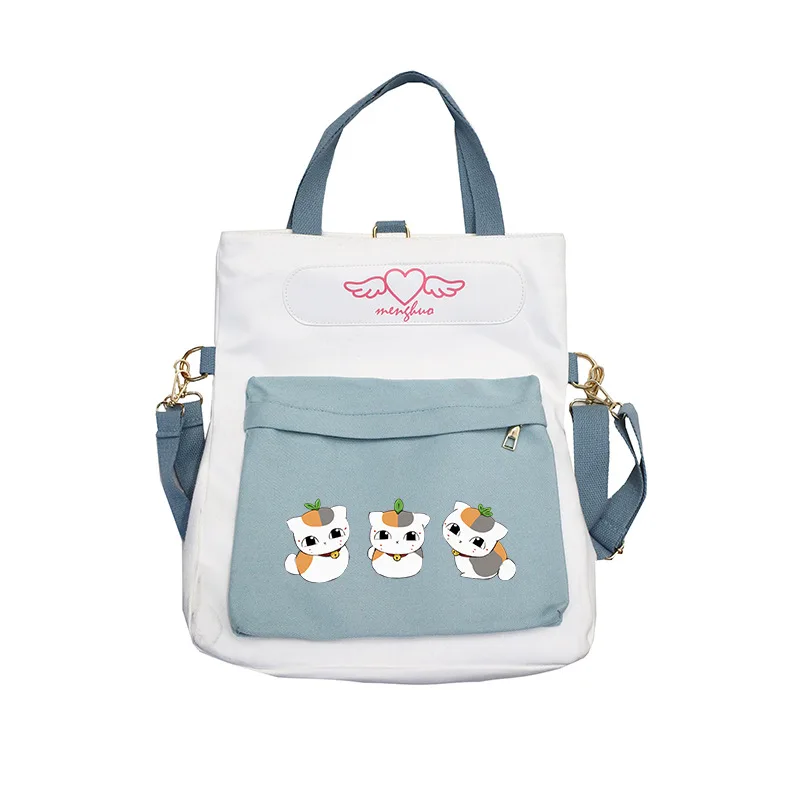 Нацумэ книга друзей печати Рюкзак Kawaii женские сумки на плечо холщовые школьные сумки Madara Cat сумки через плечо для женщин - Цвет: 10