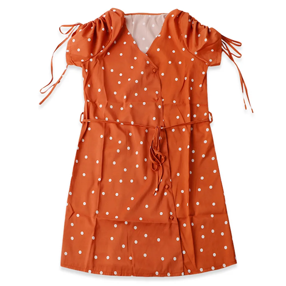 Женская обувь Сезон весна Модная пикантная платформа оранжевого цвета в горошек