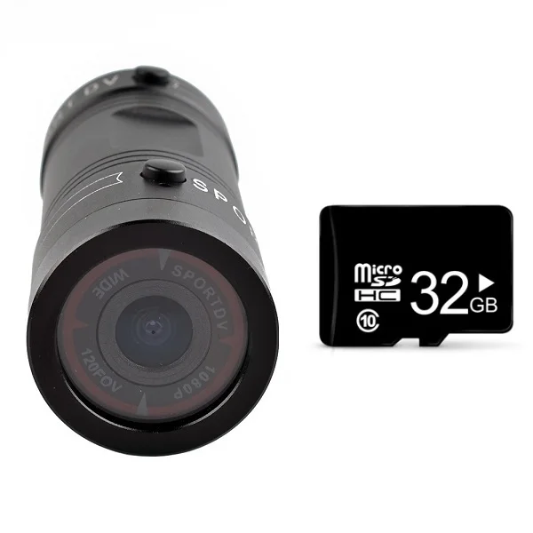 with 32G TF Card F9 Full HD 1080P 3MP AIV мини видеокамера маленькая алюминиевая Спортивная экшн-камера DV DVR Спортивная Экстремальная спортивная видеокамера - Цвет: with 32G TF Card