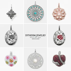 Кулон в виде цветка марказита Karma, бусы из стерлингового серебра 925 пробы, модные ювелирные украшения, подарок для женщин и девочек, ожерелье