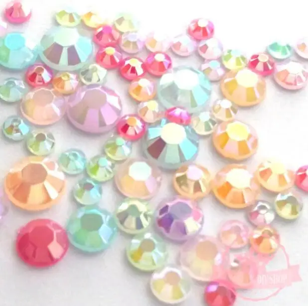 6000 шт 2 мм-6 мм случайный смешанный размер побрякушки цвет желе AB смолы Стразы