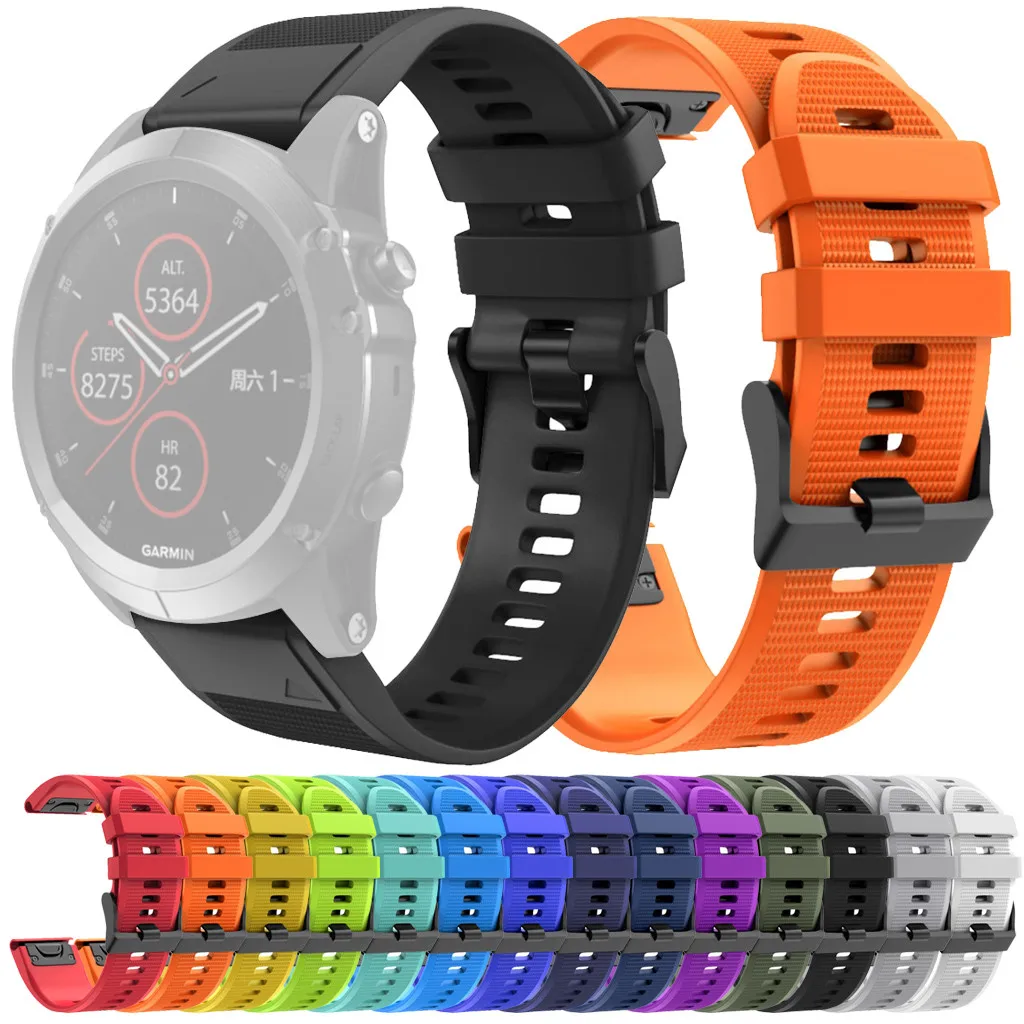

2019 Watchbands Quick Release Replacement Silicone Easy Fit Wirst Band For Garmin Fenix 5X Plus Fashion Sports Men Watch Belts