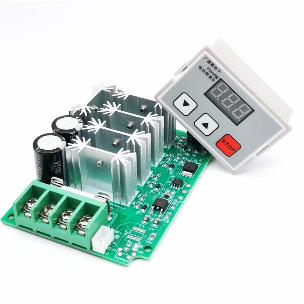 Цифровой дисплей 0 ~ 100% Регулируемый DC 12V 24V 48v 30A 1000W ШИМ регулятор скорости