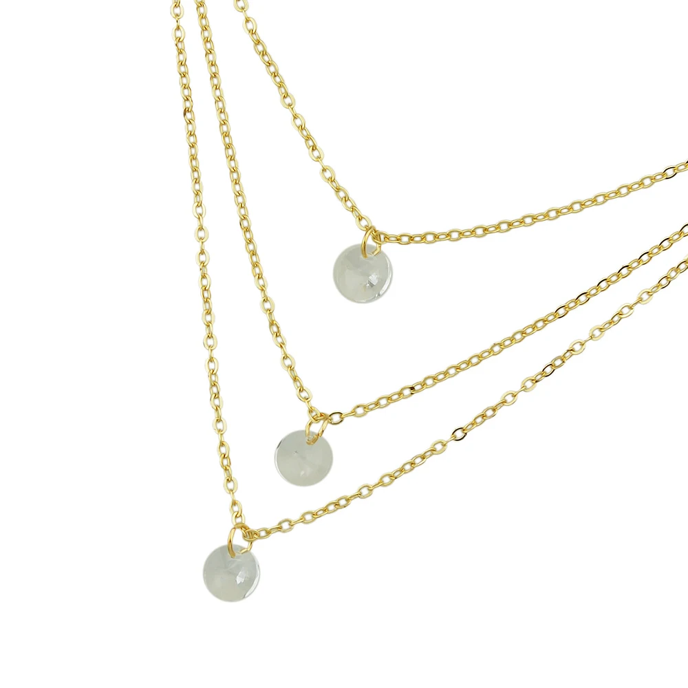 Feelontop Boho Цепочки и ожерелья BIJOUX золото Цвет нескольких слоев цепи с голубой