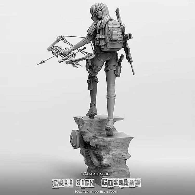 1/24 (75 мм) знак вызова Goshawk красота Смола шутер женщины solider DIY игрушки куклы сделать