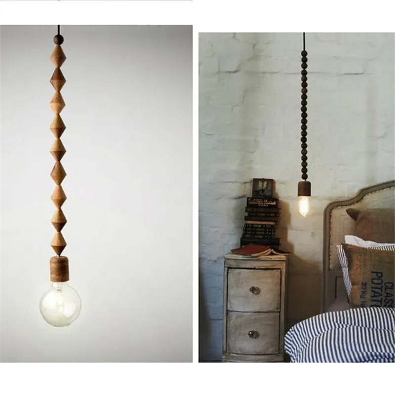 Люстра из деревянных бусин | Освещение