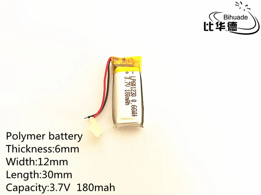 3.7V 180mAh 601230 Lithium Polymer Li-Po li ion Rechargeable Battery cells For Mp3 MP4 MP5 GPS PSP mobile bluetooth | Электроника